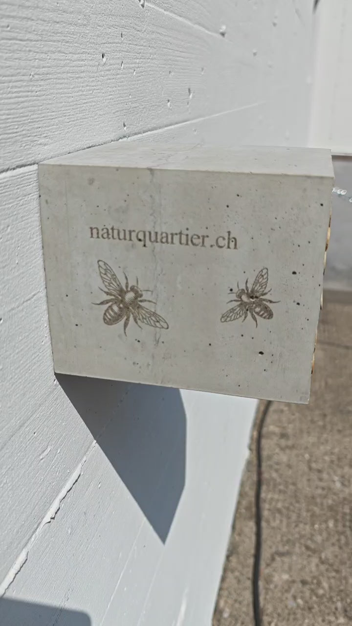 Wildbienenhaus mit Bambusröhrchen